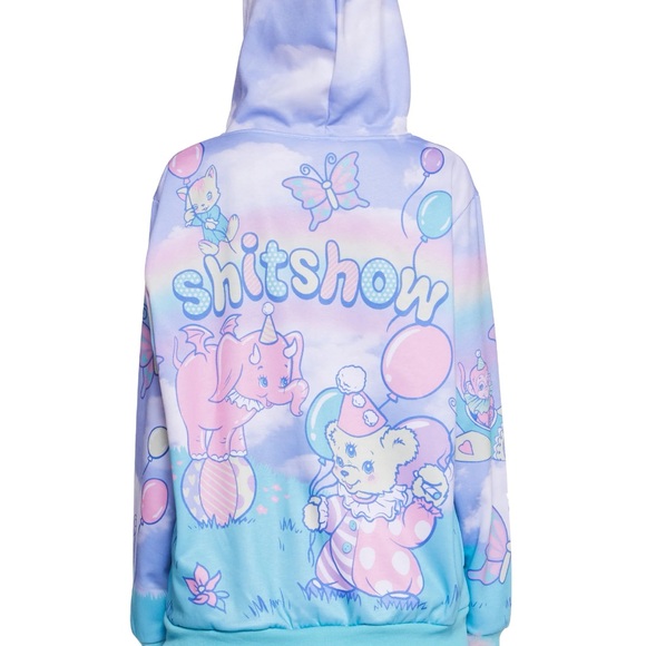Sugar Thrillz Not So Funhouse Circus Hoodie Pastel Medium Dolls Kill Sh Show Cat - Picture 2 of 16